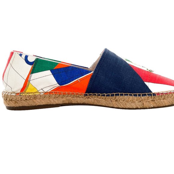 NEW POLO RALPH LAUREN Cevio Slip On Loafer Espadrille Cruise Print Nautical 11 D - Picture 6 of 12